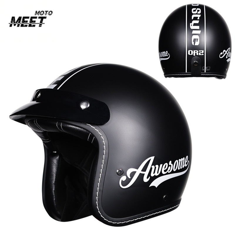 Vintage Open Face Retro Helmet - Унисекс ретро-шлем 3/4 открытого типа для