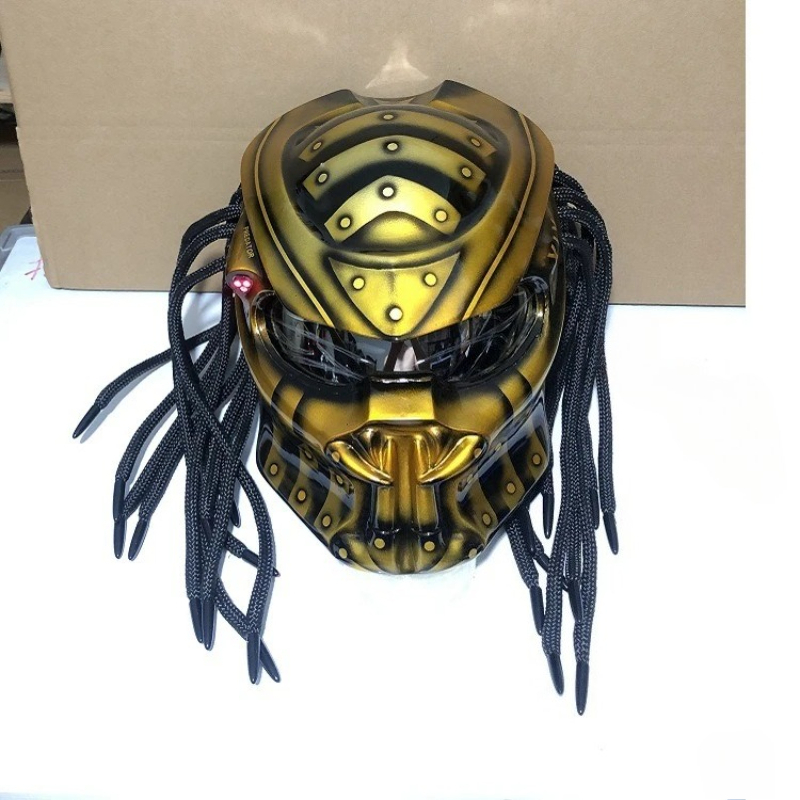 Custom Predator Motorcycle Helmet - Мотошлем Racing Predator Warrior, полнолицевой, сертифицированный,