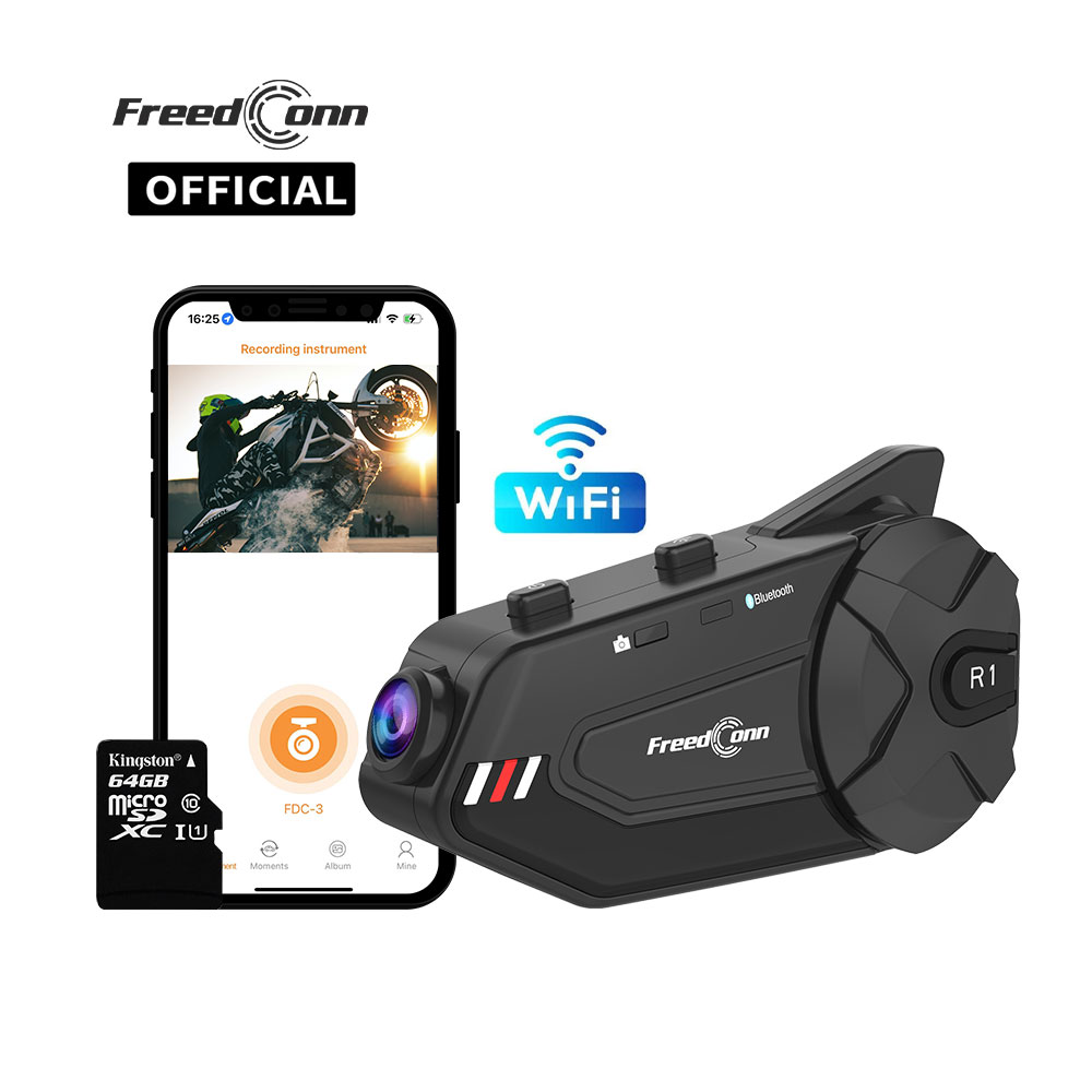Full Face Motorcycle Helmet With Bluetooth - Freedconn R1Plus Bluetooth мотоциклетный домофон, шлем,