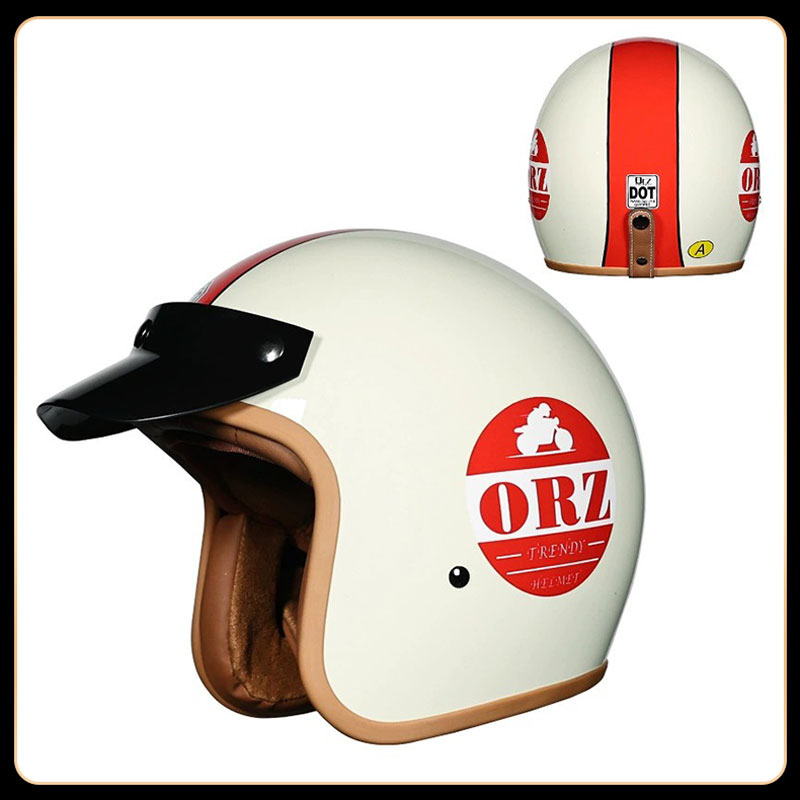 Vintage Open Face Retro Helmet - Ретро-винтажный шлем с откидной крышкой 3/4,