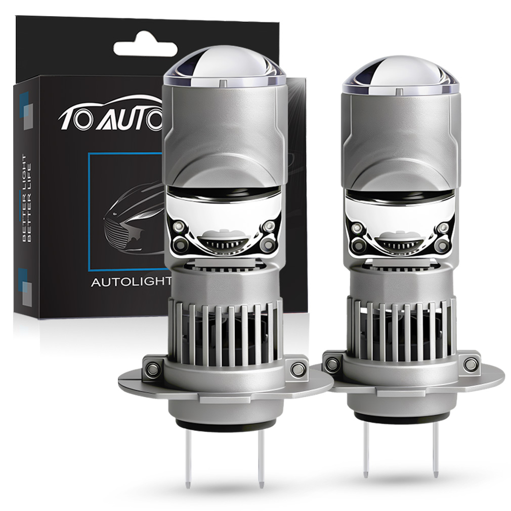 Universal Motorcycle Led Headlight Projector - Светодиодная линзованная фара H7 Canbus 30000LM