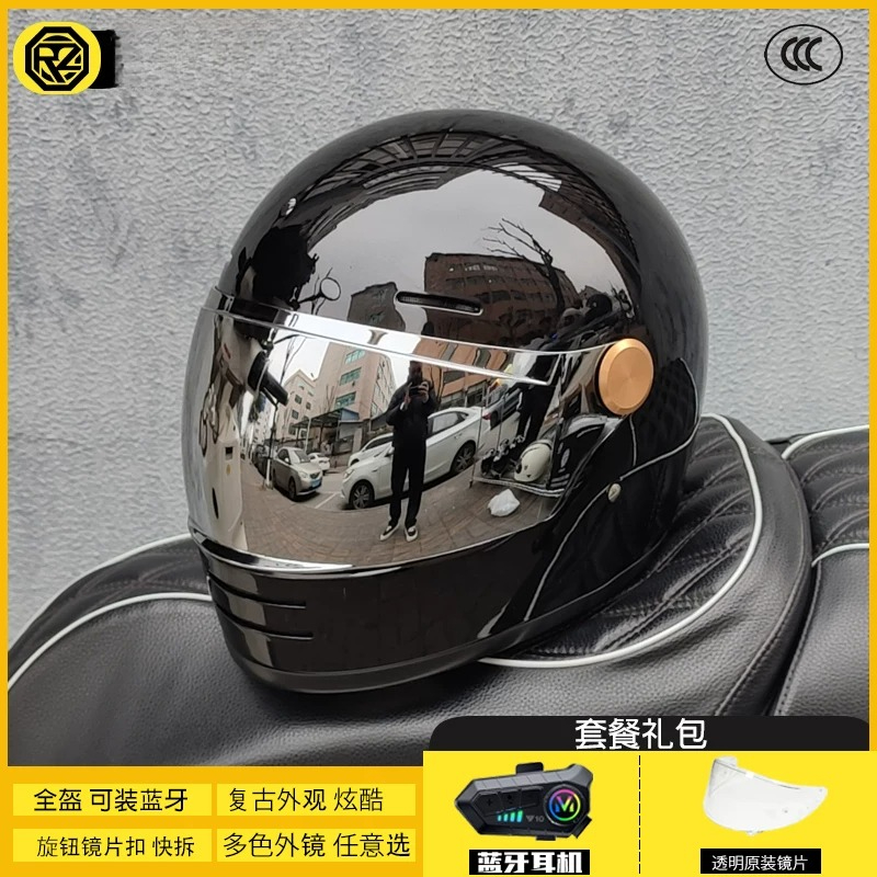 Мотошлем ORZ унисекс ретро, по – обзор и цена Full Face Motorcycle Helmet With Bluetooth