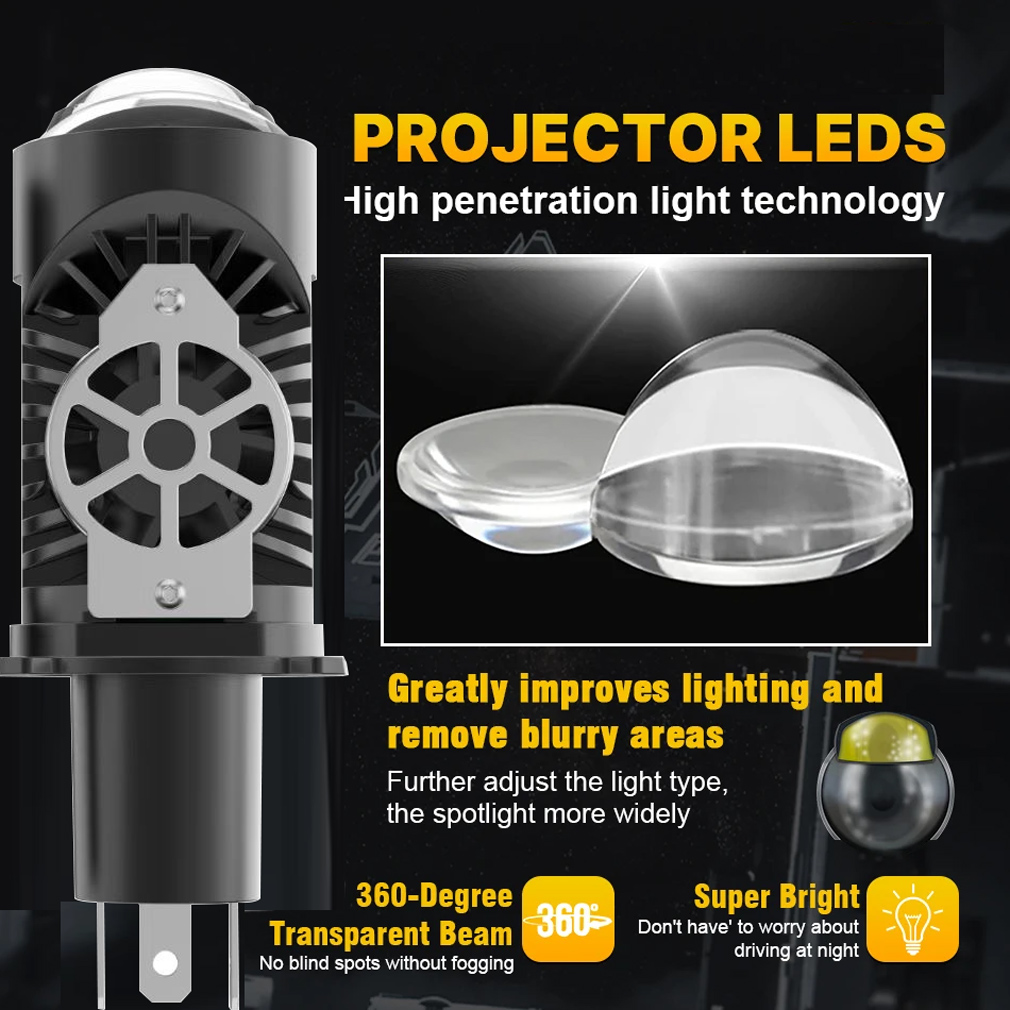 H4 Линза проектора Светодиодны – обзор и цена Universal Motorcycle Led Headlight Projector