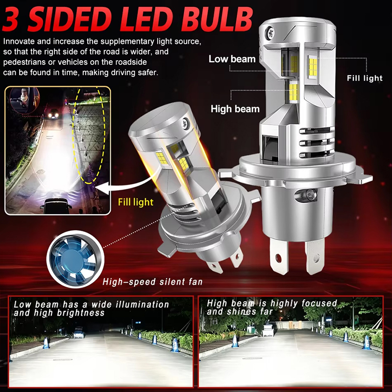 Светодиодные фары H4 Canbus 12 – обзор и цена Universal Motorcycle Led Headlight Projector
