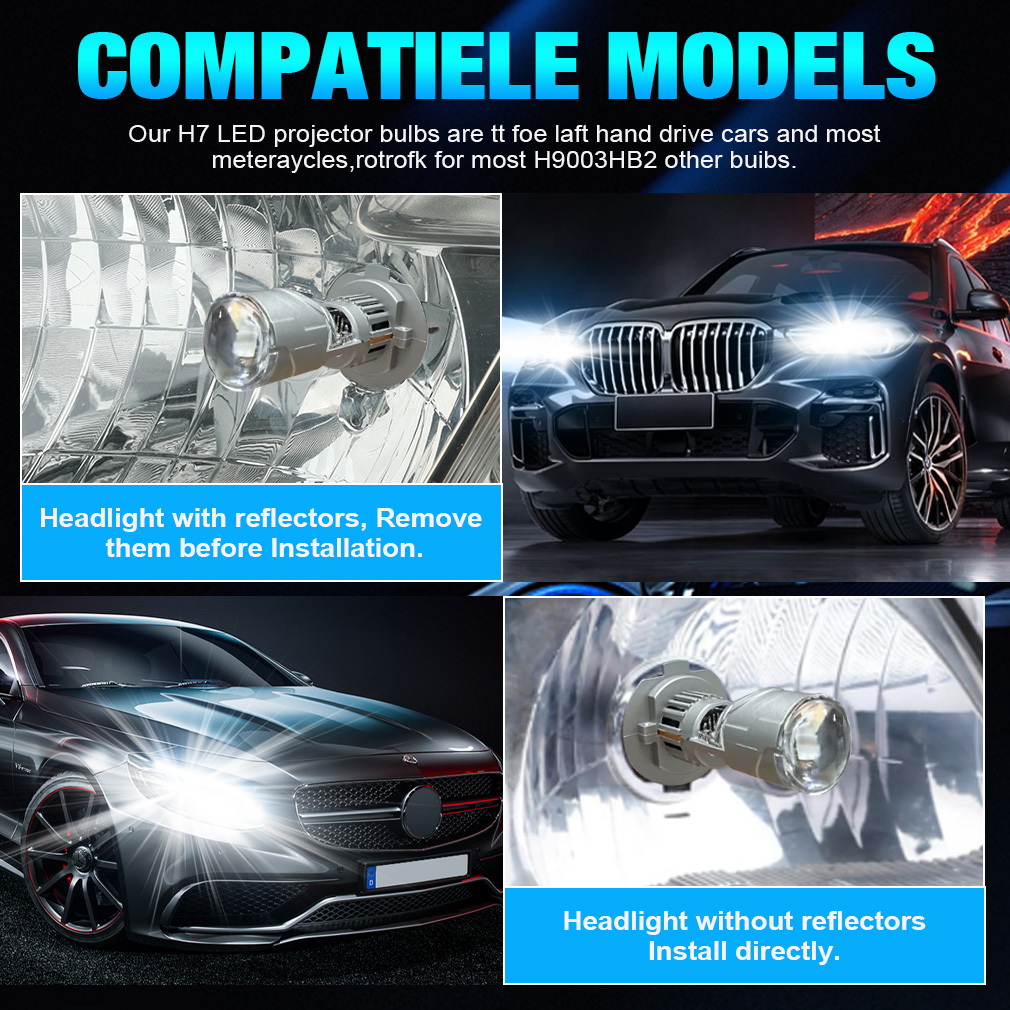 Светодиодная линзованная фара  – обзор и цена Universal Motorcycle Led Headlight Projector
